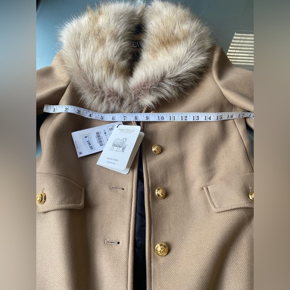 Zara Camel Coat with Faux Fur Collar - Picture 4 of 10
